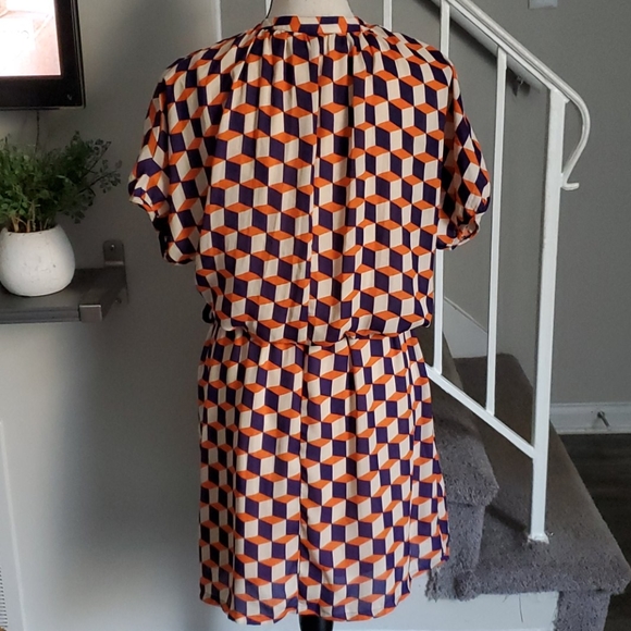 Acclaimed Abstract Geometric Print Shirt Dress - Picture 5 of 8